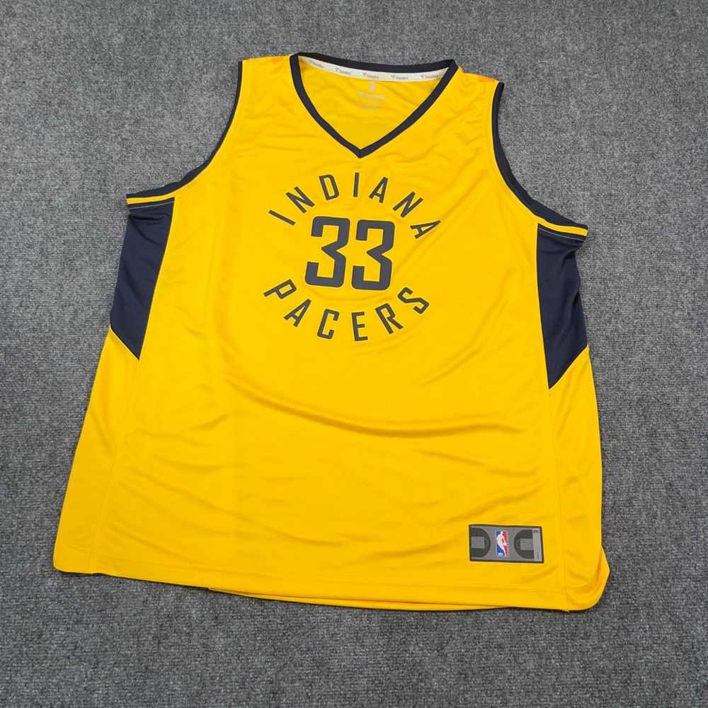 Fanatics Myles Turner Indiana Pacers Basketball Jersey Mens 2XL NBA 33 Yellow